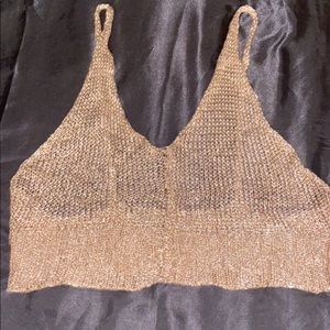 Akira gold crop top.